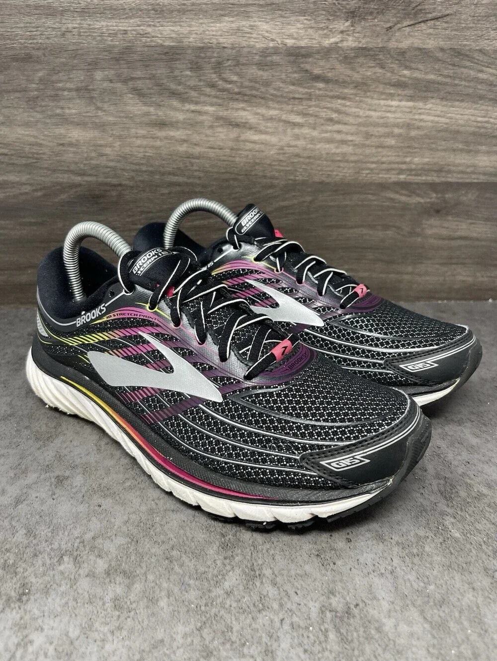 Brooks Glycerin 15 Sneakers Womens Size 9 Black Pink Athletic Trainer Running
